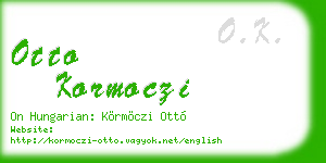 otto kormoczi business card